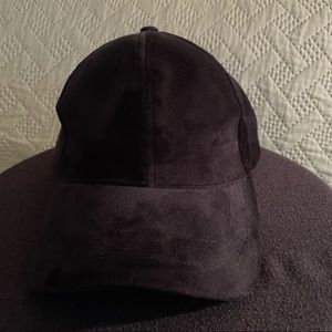 Rampage black faux suede baseball cap NWOT